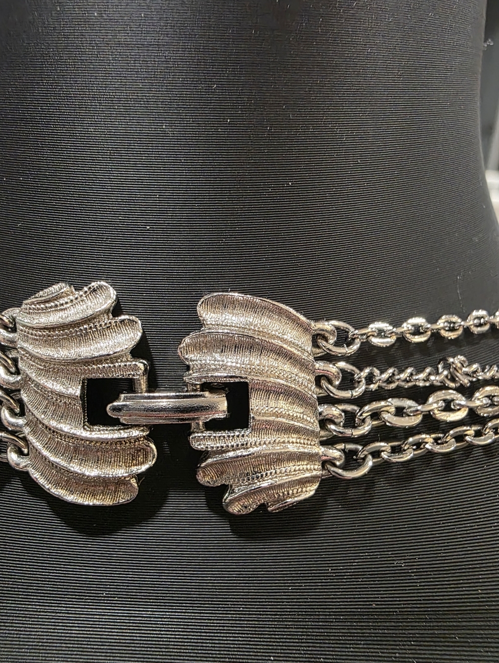Layered Silver Multi-Chain Necklace for Women - Picture 2 of 3